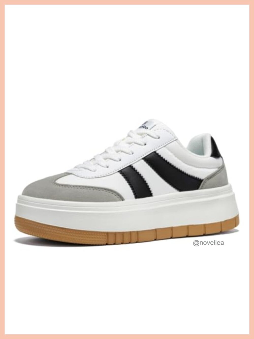 Platform Fashion Sneakers Chunky Lace-Up Faux Leather Athletic Shoes